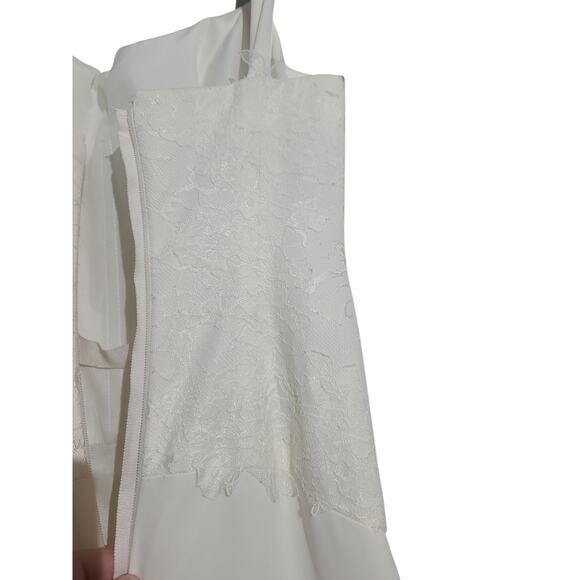 White by Vera Wang Georgette Mermaid Wedding Dress Size 4 NWT - Picture 11 of 12